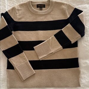 Truth Crewneck Sweater - Black and Tan Stripes